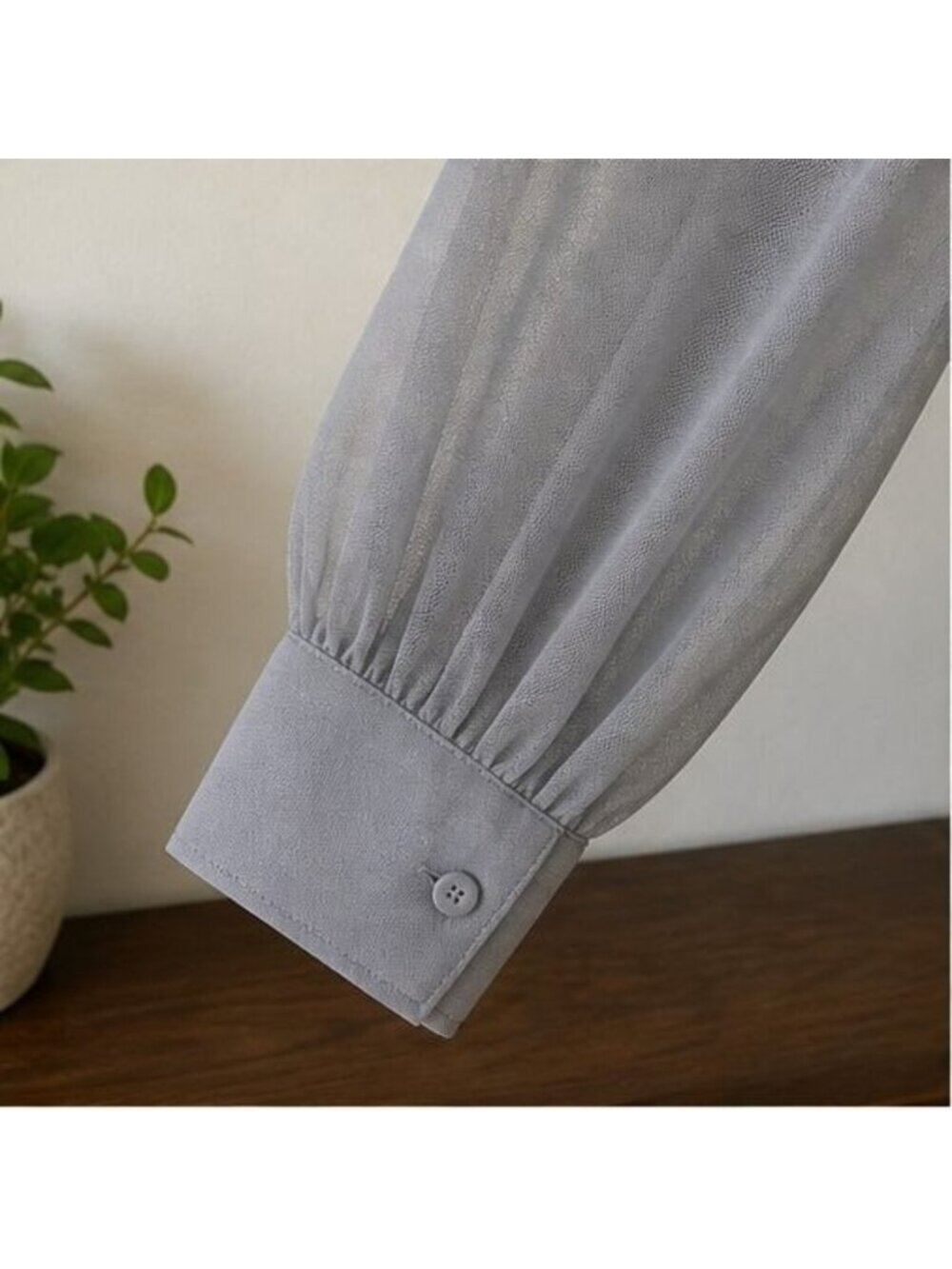 Gray Ruffle Blouse - Picture 5 of 6